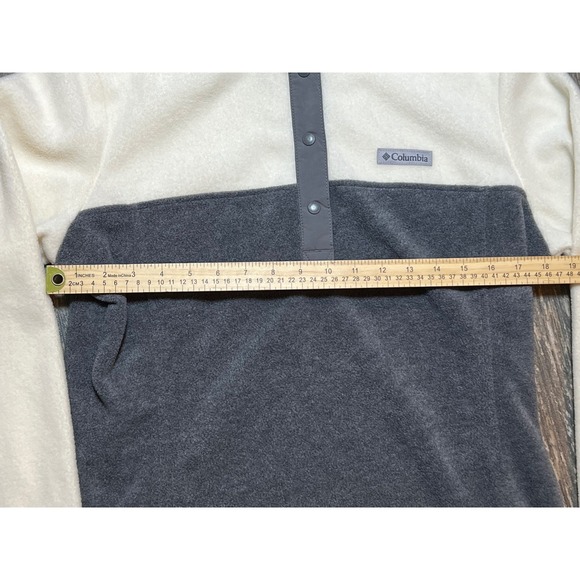 Columbia Fleece Pullover Half Snap Benton Springs White Gray Women's Medium Warm - Picture 5 of 9